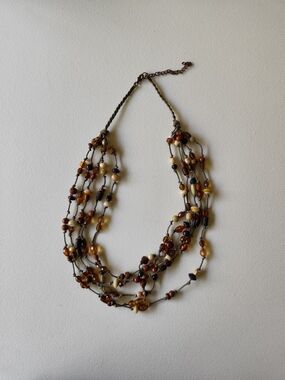 Multi‑strand earthy beaded necklace